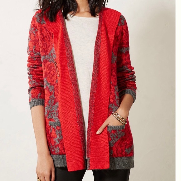 Anthropologie Sweaters - Anthropologie Maraschino Floral Sweater Coat